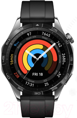 Умные часы Huawei Watch GT 4 46mm / PNX-B19 (черный фторэластомеровый ремешок)