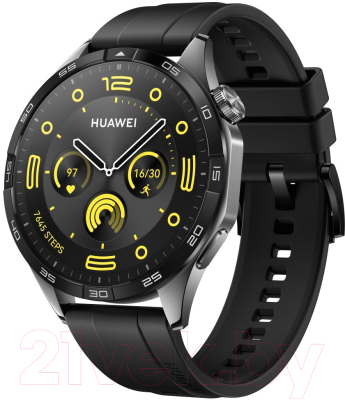 Умные часы Huawei Watch GT 4 46mm / PNX-B19 (черный фторэластомеровый ремешок)