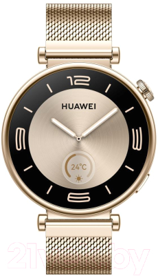 Умные часы Huawei Watch GT 4 41mm / ARA-B19 (золотой ремешок c миланским плетением)