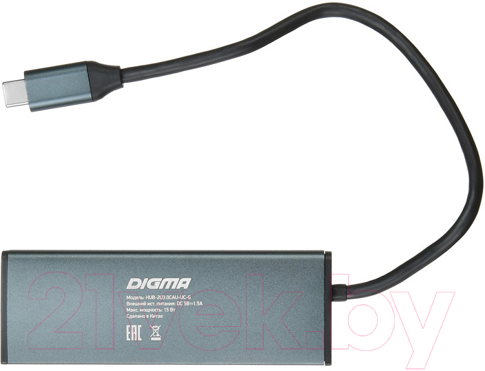 Док-станция для ноутбука Digma HUB-2U3.0СH-UC-G