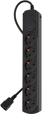 Сетевой фильтр IPPON BK-6-UPS-1.8-10-B (1.8м, 6 розеток, черный)