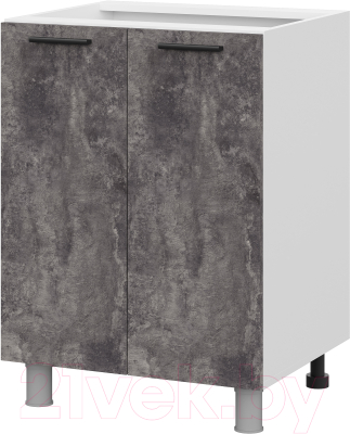 Шкаф-стол кухонный SV-мебель Модус С600 БЦ (белый/цемент темный)