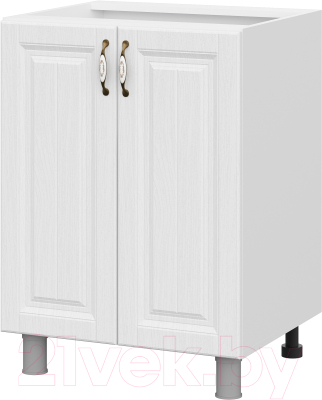 Шкаф-стол кухонный SV-мебель Прованс С600 БЦ (белый/белый текстурный)
