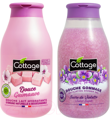 Набор косметики для тела Cottage Sweet Marshmallow Молочко для душа+Violet Sugar Гель для душа (250мл+270мл)