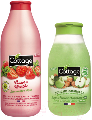 Набор косметики для тела Cottage Strawberry/Mint Молочко для душа+Sugar/Crunchy Apple Гель д/душа (250мл+270мл)