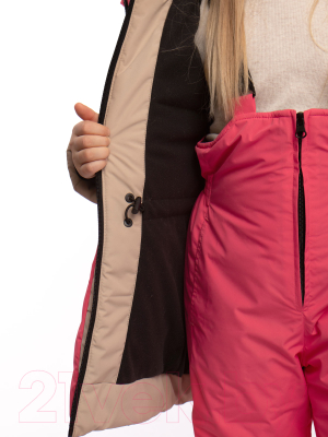 Комплект верхней детской одежды Batik Фрэн 424-24з-2 (р-р 128-64, бежевый/розовый)