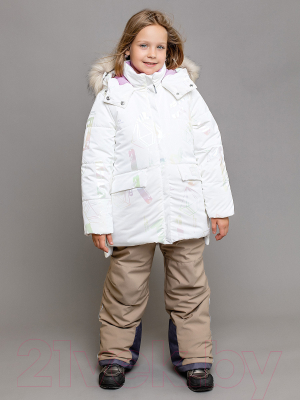 Комплект верхней детской одежды Batik Жасмин 425-24з-1 (р-р 116-60, белая голограмма)