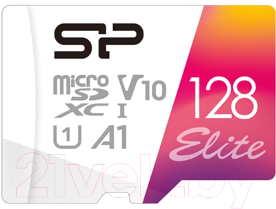 Карта памяти Silicon Power Elite V10 128GB MicroSDXC + адаптер (SP128GBSTXBV1V20SP)