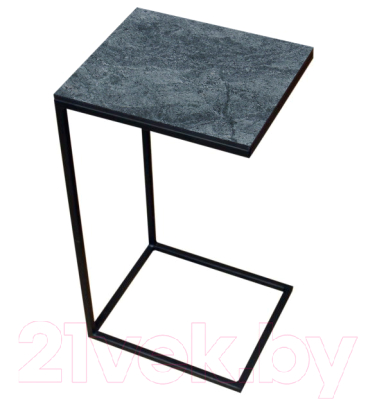 Изображение товара Приставной столик Древпром М86 ДП1-03-04 34x30x61 (фотопечать мрамор серый)
