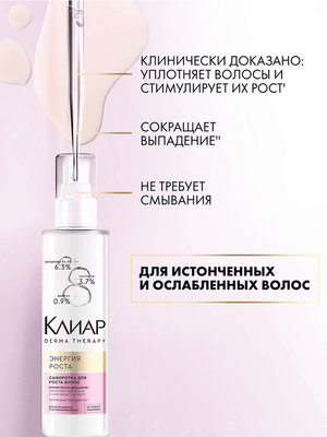 

Сыворотка для волос, Derma Therapy Энергия роста