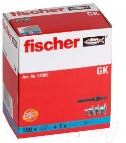 Дюбель для гипсокартона FISCHER GK 22мм 52389K