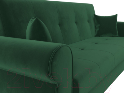 Диван Лига Диванов Лига-019 / 118339 (велюр зеленый/подушки зеленый)