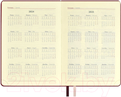 Ежедневник Escalada Тиволи Глосс 2024 / 63752 (бордовый)