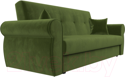 Диван Лига Диванов Лига-019 / 118355 (микровельвет зеленый/подушки зеленый)