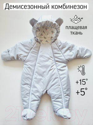 Комбинезон прогулочный детский Sofi Тедди / 3025-С (р.62, серый)