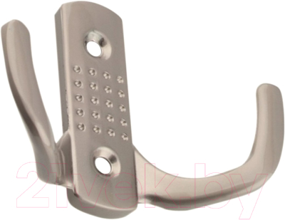 Крючок для одежды Trodos ZY-201В 2-рожковый сплав ЦАМ (никель)