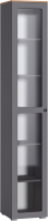 Шкаф-пенал с витриной Mobi Остин 16.394.03 (серый графит 0162 РЕ/дуб золотой craft/графит ZB 856-2 ПВХ) - 