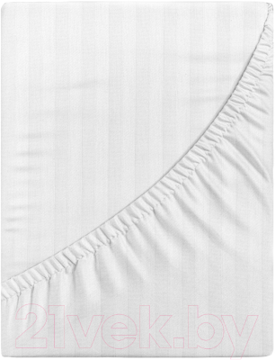 Простыня Бояртекс Сатин-страйп 160x200x20 (белый)