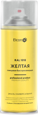 Эмаль Elcon Универсальная акриловая RAL 1018 глянцевый (520мл, желтый)