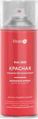 Эмаль Elcon Универсальная RAL 3020 глянцевый (520мл, красный)