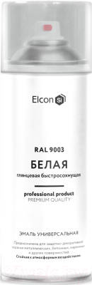 Эмаль Elcon Универсальная акриловая RAL 9003 глянцевый (520мл, белый)