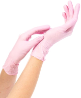 Перчатки одноразовые NitriMAX Нитриловые (S, 50пар, розовый) - 
