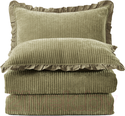 Набор текстиля для спальни Arya Clouds + чехлы для подушки / 8680943228758 (зеленый)