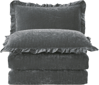 Набор текстиля для спальни Arya Clouds + чехлы для подушки / 8680943229069 (темно-серый) - 