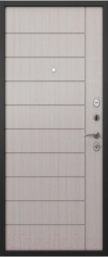 Входная дверь Mastino H1 Home Eco PP 96x205 (правая, черный муар металлик/бетон темный/бьянко ларче) — фото 3