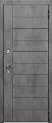 Входная дверь Mastino H1 Home Eco PP 96x205 (правая, черный муар металлик/бетон темный/бьянко ларче)
