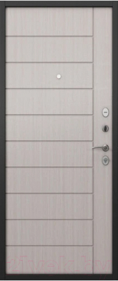 Входная дверь Mastino H1 Home Eco PP 96x205 (правая, черный муар металлик/бетон темный/бьянко ларче)