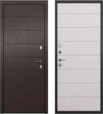 Входная дверь Mastino H2 Home Eco PP 86x205 (левая, черный муар металлик/венге/белый ларче)