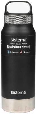 Термос для напитков Sistema 560 (650мл, черный)