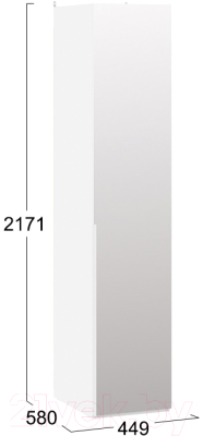 Шкаф-пенал ТриЯ Порто СМ-393.07.002 с 1 зеркальной дверью (белый жемчуг/белый жемчуг)