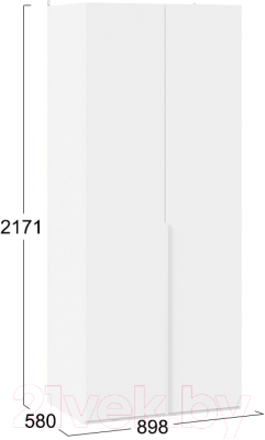 Шкаф ТриЯ Порто СМ-393.07.003 с 2 глухими дверями (белый жемчуг/белый софт)