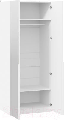 Шкаф ТриЯ Порто СМ-393.07.004 с 2 зеркальными дверями (белый жемчуг/белый жемчуг)