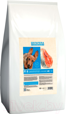 Сухой корм для собак Statera Для взрослых всех пород с лососем и рисом / STA007 (18кг)