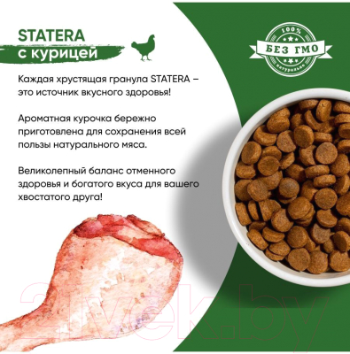 Сухой корм для собак Statera Для взрослых всех пород с курицей и рисом / STA043 (3кг)