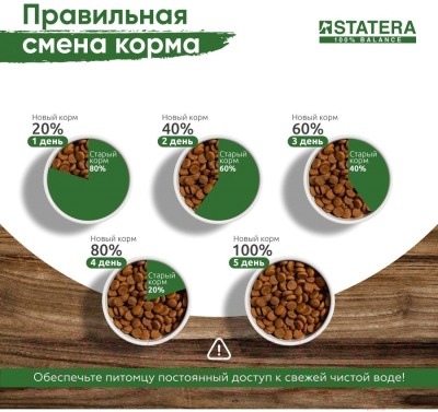 Сухой корм для собак Statera Для взрослых всех пород с лососем и рисом / STA007 (18кг)