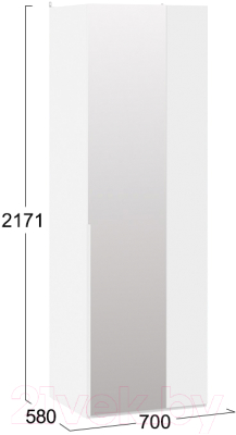 Шкаф ТриЯ Порто СМ-393.07.007 с 1 зеркальной дверью (белый жемчуг/белый жемчуг)