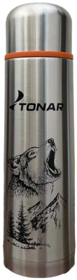 Термос для напитков Тонар Волк HS.TM-050-W (1л)