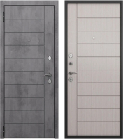 Входная дверь Mastino H1 Home Eco PP 86x205 (левая, черный муар металлик/бетон темный/бьянко ларче) - 