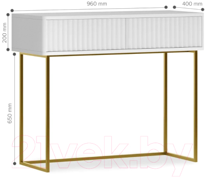 Консольный столик Shtabe Royal 5011 эко (белый/белый/золото)