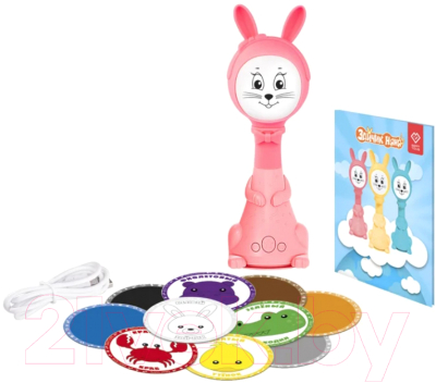 Интерактивная игрушка BertToys Зайчик няня / 4630017723539 (розовый)