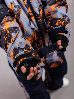 Комбинезон верхний детский Batik Идар 491-24з-1 (р-р 128-64, принт сине-оранжевый/темно-синий)