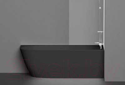 Ванна из искусственного мрамора Umy Home Nook Kit R 170x85 / UM11822RF (U-Solid, черный матовый, сифон)