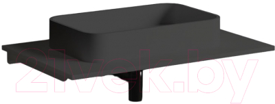 Столешница для ванной Umy Home Shelf 80x50 / UM30121RF (U-Solid, черный матовый)