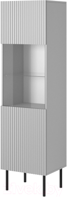 Шкаф с витриной Halmar Asensio W-1 (светло-серый/черный)