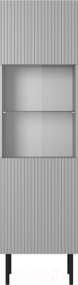Шкаф с витриной Halmar Asensio W-1 (светло-серый/черный)