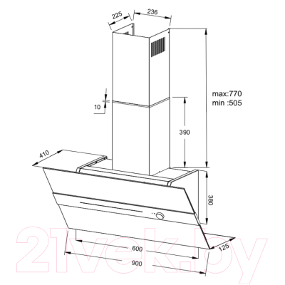 Купить Вытяжка наклонная Korting KHC 99799 AGN  